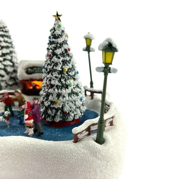 Thomas Kinkade Oh What Fun 2024 Christmas Lighted Skating Pond Teleflora New